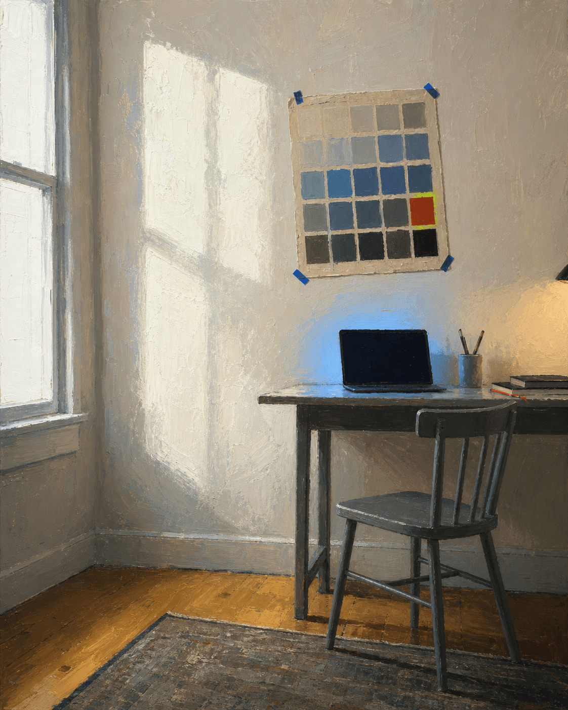 Swatch Grid Under Window Glare by Mara Kline