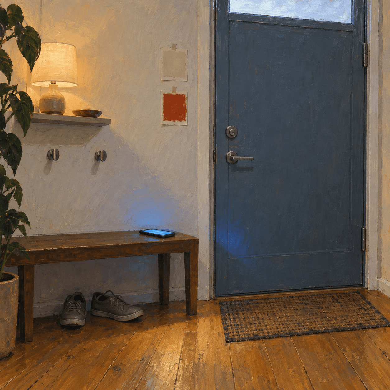 Shoes Against the Blue Door by Mara Kline