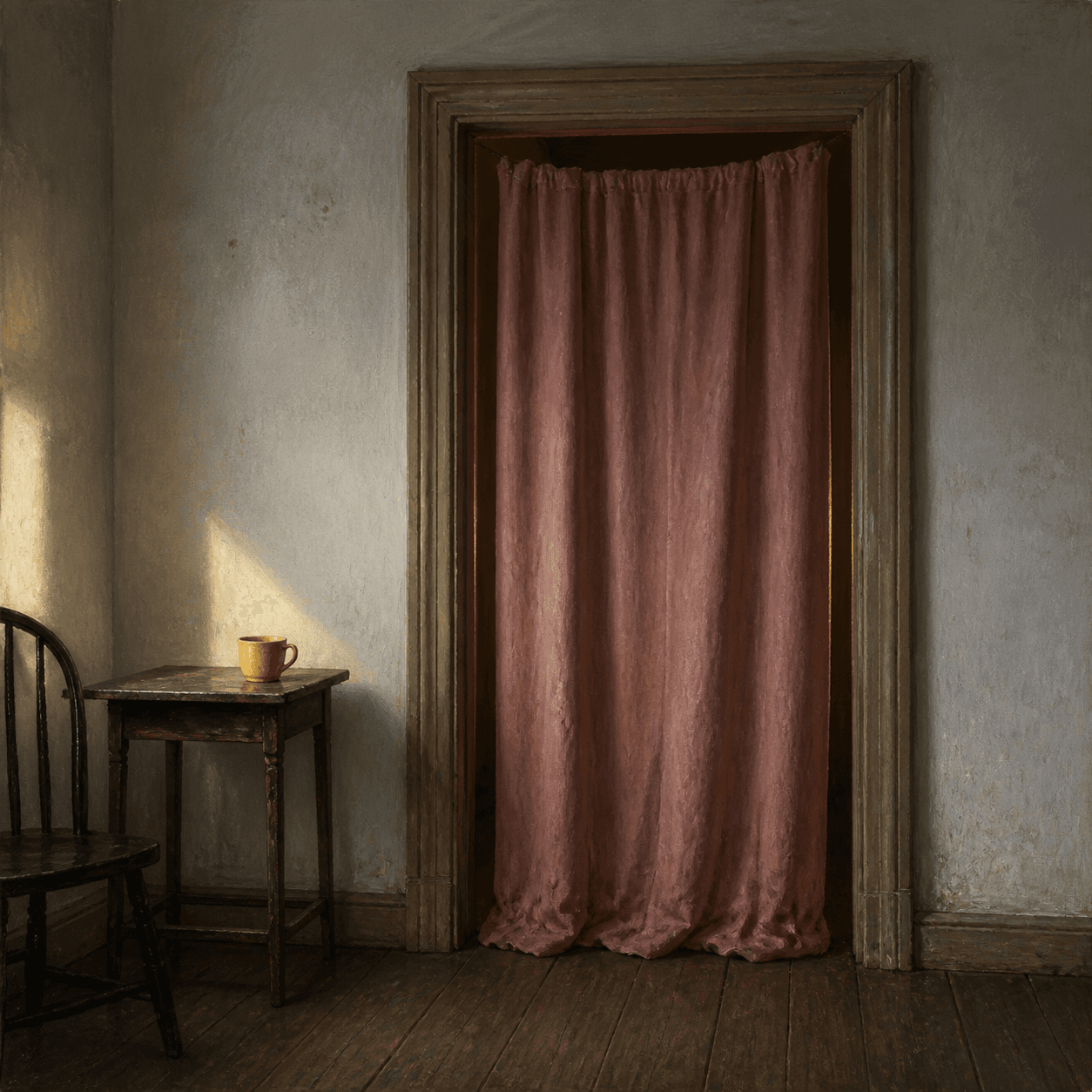 The Curtain Standing in the Doorway by Vera Lune